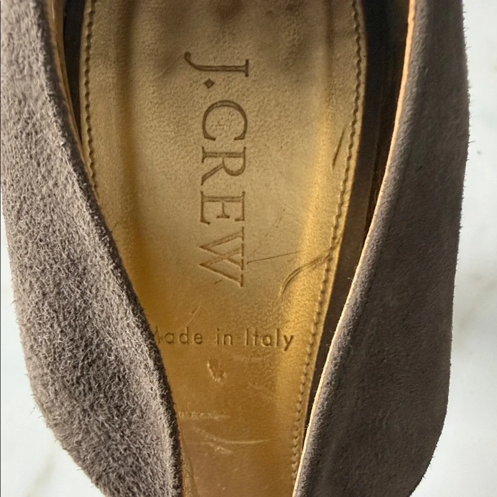 J. Crew Taupe Suede Open-Toe Heels - Picture 8 of 8